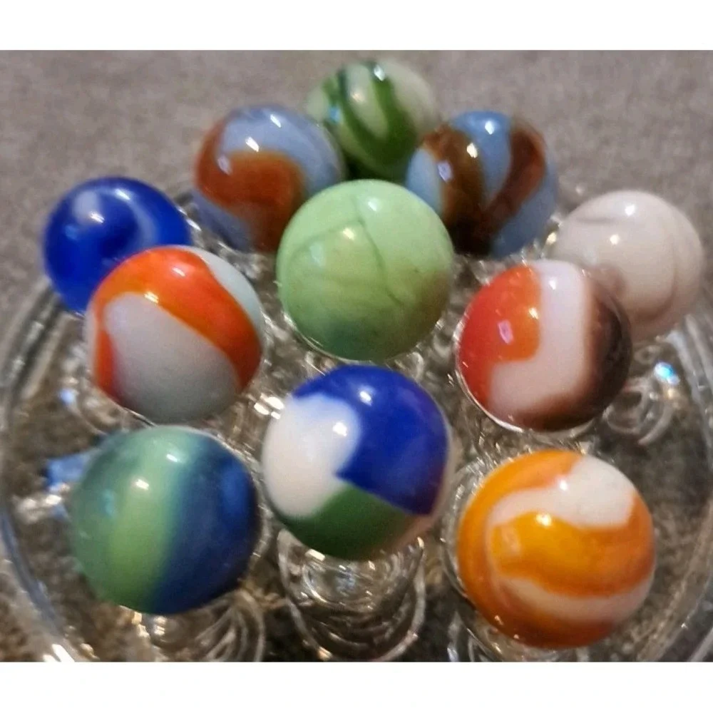 Lot Of 11 Estate Sale Marbles Mixed Colors